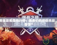 DNF英雄級(jí)難度排行榜：勇者們的終極挑戰(zhàn)，誰(shuí)將登頂？