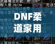 DNF柔道家用什么武器最好？全方位解析最佳武器選擇！