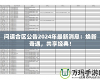 問(wèn)道合區(qū)公告2024年最新消息：煥新奇遇，共享經(jīng)典！