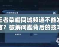 王者榮耀同城頻道不能發(fā)言？破解問題背后的技巧與原因分析