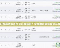 夢幻西游轉(zhuǎn)區(qū)多久可以再轉(zhuǎn)區(qū)？全面解析轉(zhuǎn)區(qū)規(guī)則與技巧