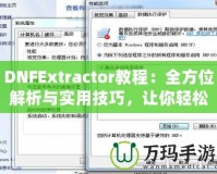 DNFExtractor教程：全方位解析與實(shí)用技巧，讓你輕松掌握數(shù)據(jù)提取的藝術(shù)