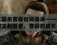 三國殺曹睿臺詞語錄——從君主到智者，曹睿的成長與領導之道