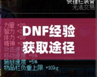 DNF經(jīng)驗(yàn)獲取途徑解析：輕松升級(jí)，快速提升！