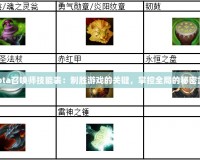 《Dota召喚師技能表：制勝游戲的關(guān)鍵，掌控全局的秘密武器》