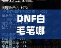 DNF白毛筆哪里爆？全面解析獲取途徑與策略