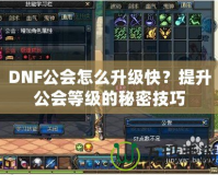 DNF公會怎么升級快？提升公會等級的秘密技巧