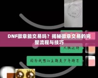 DNF徽章能交易嗎？揭秘徽章交易的完整流程與技巧