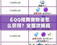 《QQ炫舞寵物蛋怎么獲得？全面攻略揭秘！》