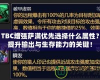 TBC增強薩滿優(yōu)先選擇什么屬性？提升輸出與生存能力的關鍵！