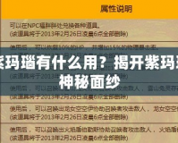 地下城紫瑪瑙有什么用？揭開紫瑪瑙背后的神秘面紗