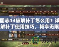 三國志13破解補丁怎么用？詳解破解補丁使用技巧，暢享無限樂趣！