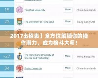 2017出招表】全方位解鎖你的操作潛力，成為格斗大師！