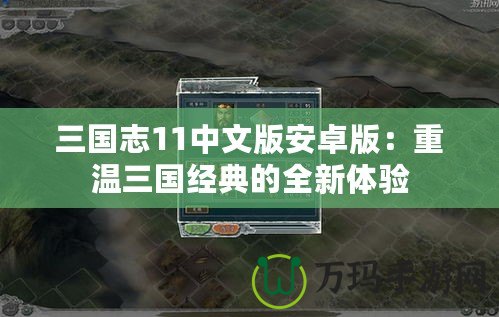 三國(guó)志11中文版安卓版：重溫三國(guó)經(jīng)典的全新體驗(yàn)