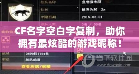 CF名字空白字復(fù)制，助你擁有最炫酷的游戲昵稱！