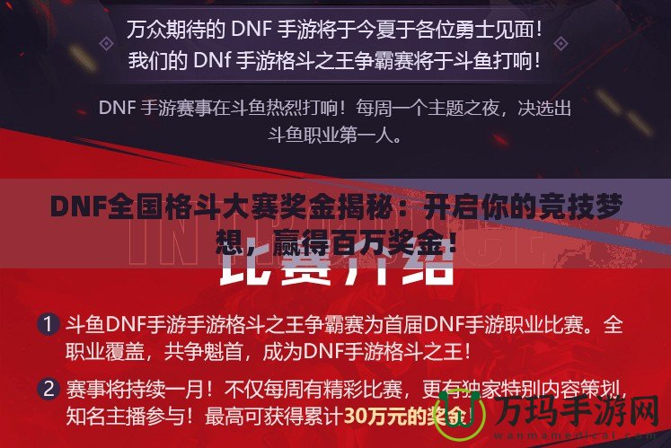 DNF全國格斗大賽獎(jiǎng)金揭秘：開啟你的競(jìng)技?jí)粝?，贏得百萬獎(jiǎng)金！