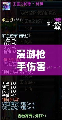 漫游槍手傷害高嗎？深入分析《游戲名字》中的職業(yè)定位與玩法優(yōu)勢(shì)