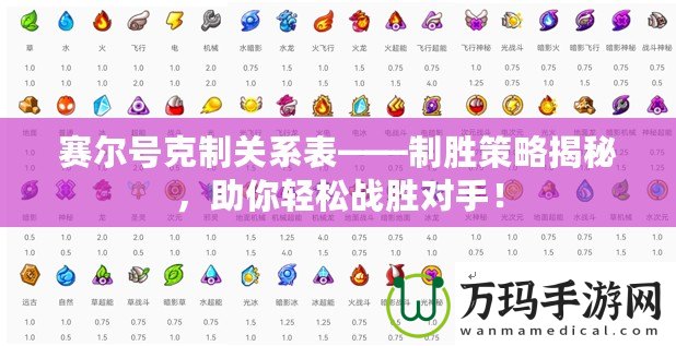 賽爾號克制關(guān)系表——制勝策略揭秘，助你輕松戰(zhàn)勝對手！