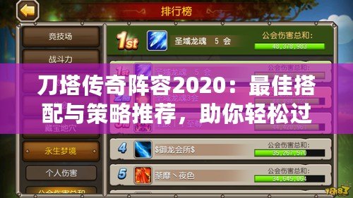 刀塔傳奇陣容2020：最佳搭配與策略推薦，助你輕松過關(guān)