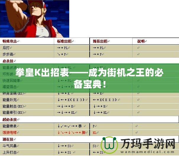 拳皇K出招表——成為街機(jī)之王的必備寶典！