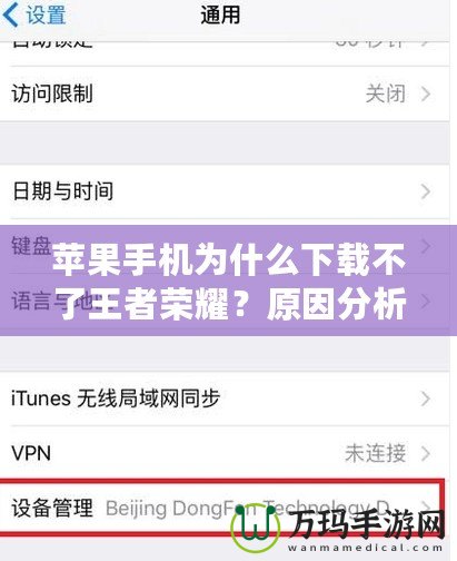 蘋果手機為什么下載不了王者榮耀？原因分析與解決辦法