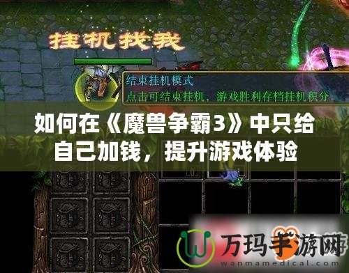 如何在《魔獸爭霸3》中只給自己加錢，提升游戲體驗