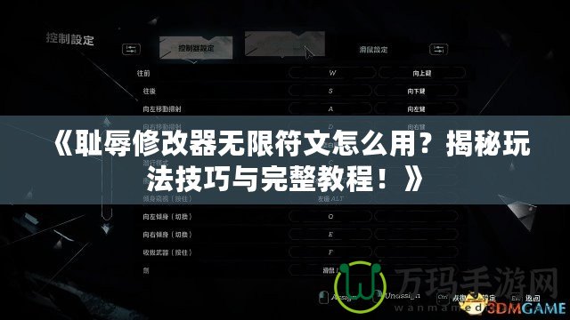 《恥辱修改器無限符文怎么用？揭秘玩法技巧與完整教程！》