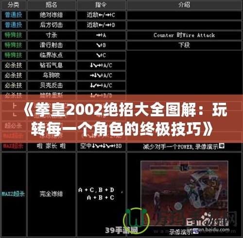 《拳皇2002絕招大全圖解：玩轉(zhuǎn)每一個角色的終極技巧》