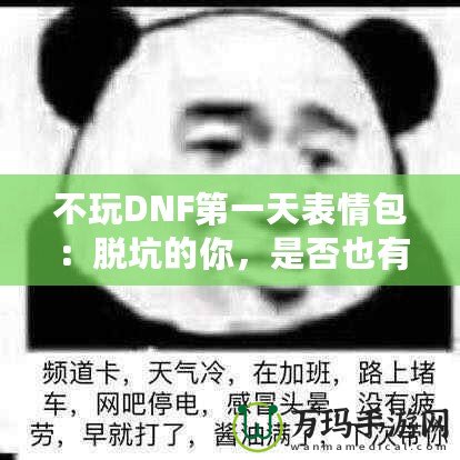 不玩DNF第一天表情包：脫坑的你，是否也有過這樣的心情？