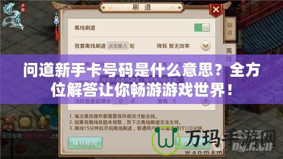 問(wèn)道新手卡號(hào)碼是什么意思？全方位解答讓你暢游游戲世界！