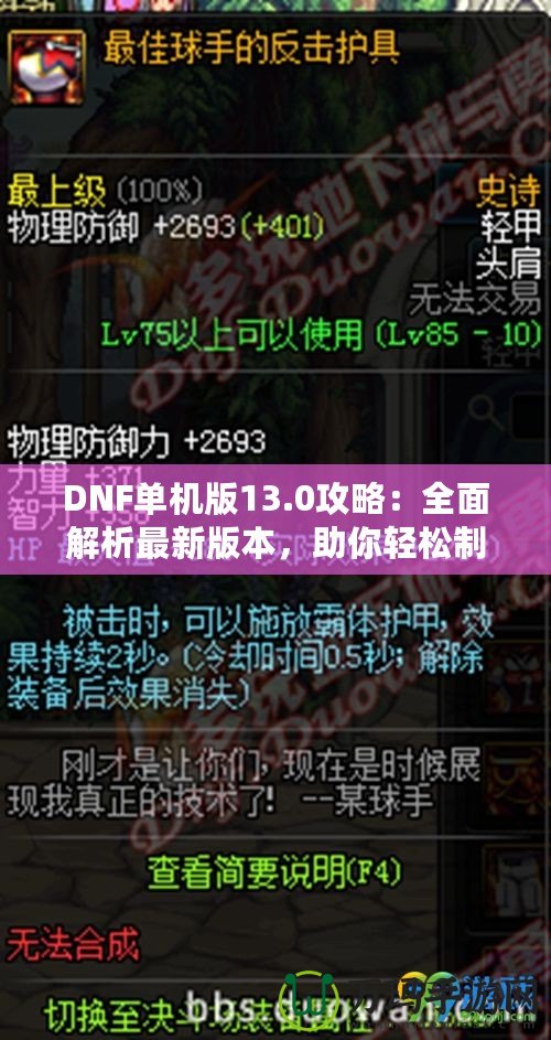 DNF單機(jī)版13.0攻略：全面解析最新版本，助你輕松制霸地下城！