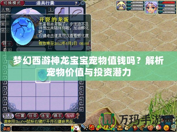 夢幻西游神龍寶寶寵物值錢嗎？解析寵物價值與投資潛力