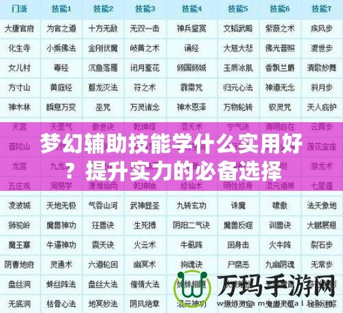 夢幻輔助技能學(xué)什么實用好？提升實力的必備選擇