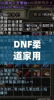 DNF柔道家用什么武器最好？全方位解析最佳武器選擇！