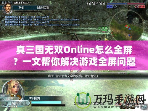 真三國(guó)無雙Online怎么全屏？一文幫你解決游戲全屏問題！