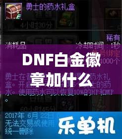 DNF白金徽章加什么？全方位提升角色戰(zhàn)力的最佳選擇