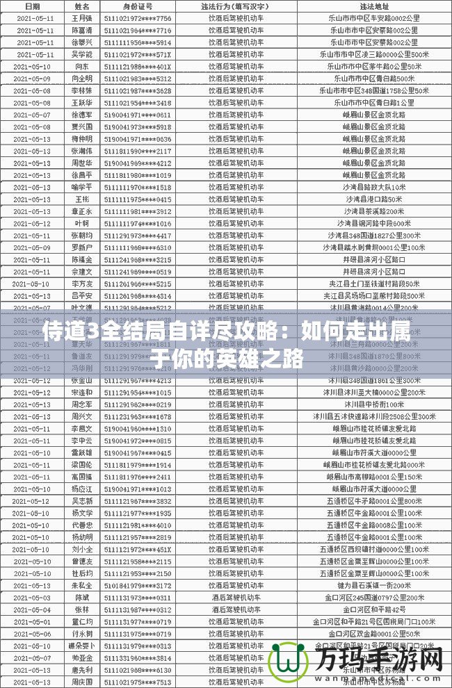 侍道3全結(jié)局自詳盡攻略：如何走出屬于你的英雄之路